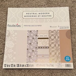 Recollections Neutral Modern Paper Pad with Cream and Brown Tones